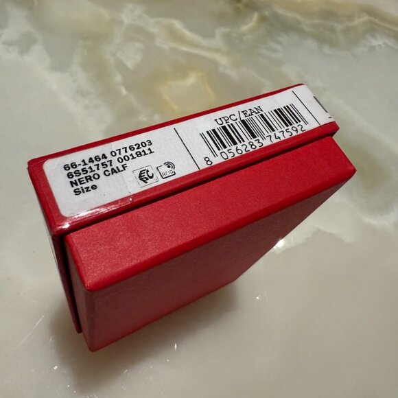 Mens Salvatore Ferragamo Venna Logo Leather Card Case Card Holder Wallet - Picture 3 of 5